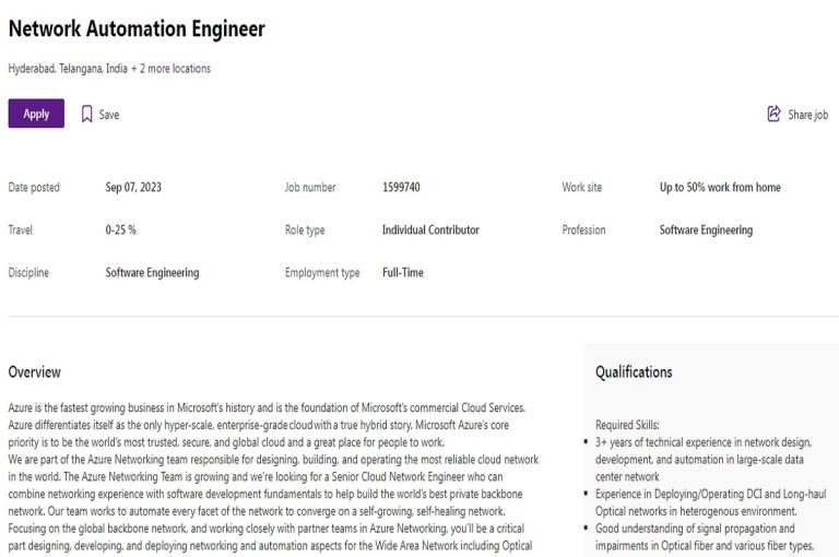 Microsoft Network Automation Engineer