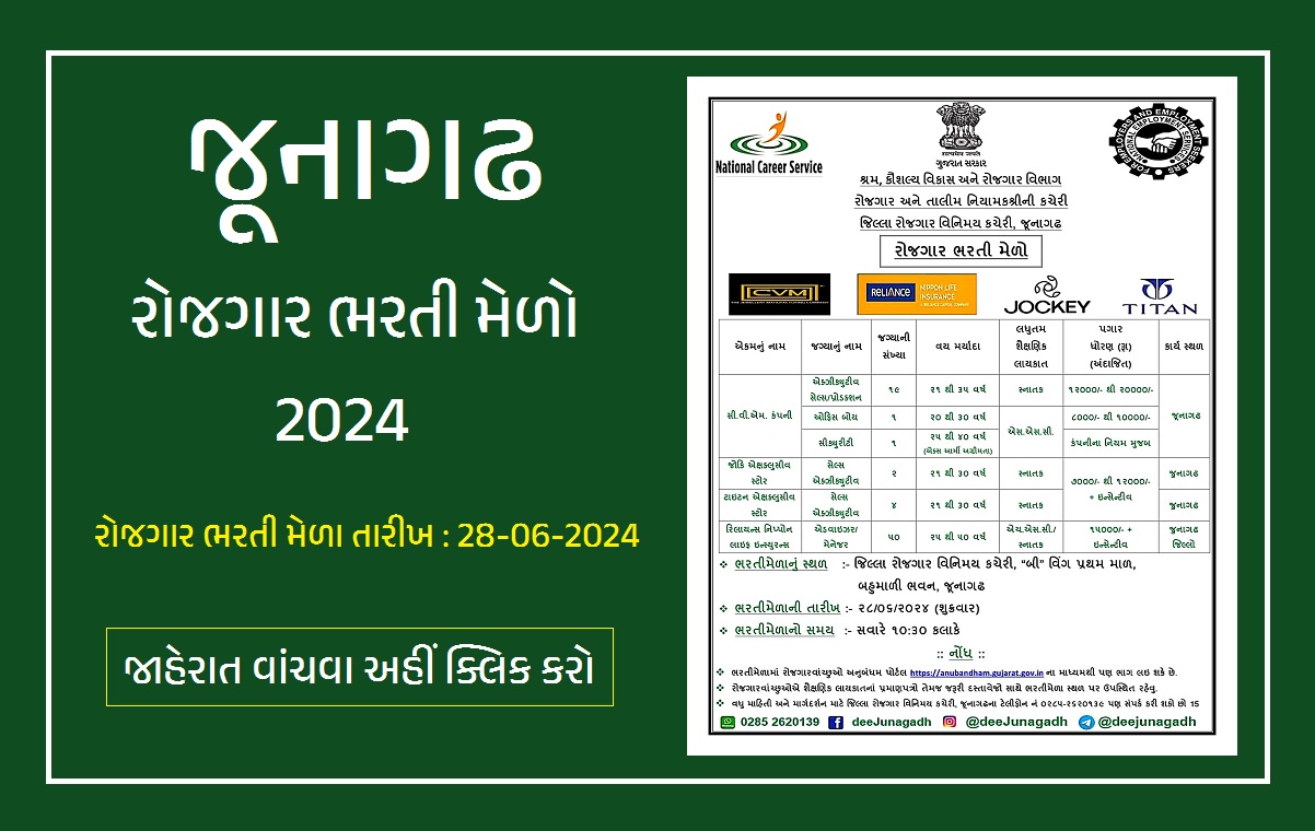 Junagadh Rojgar Bharti Melo 2024