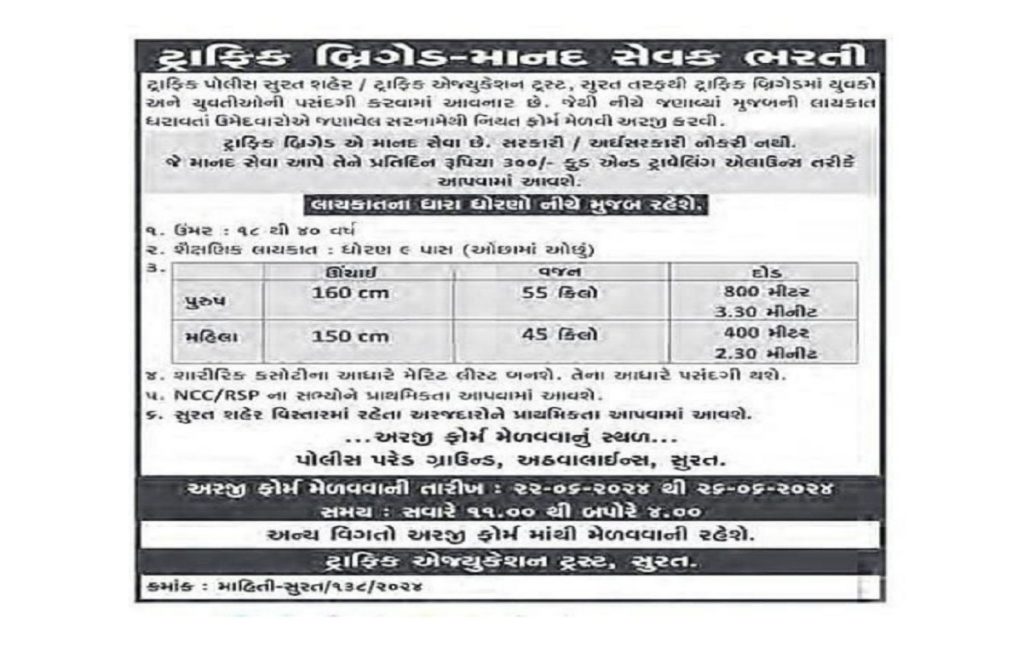 Traffic Education Trust Surat Recruitment 2024