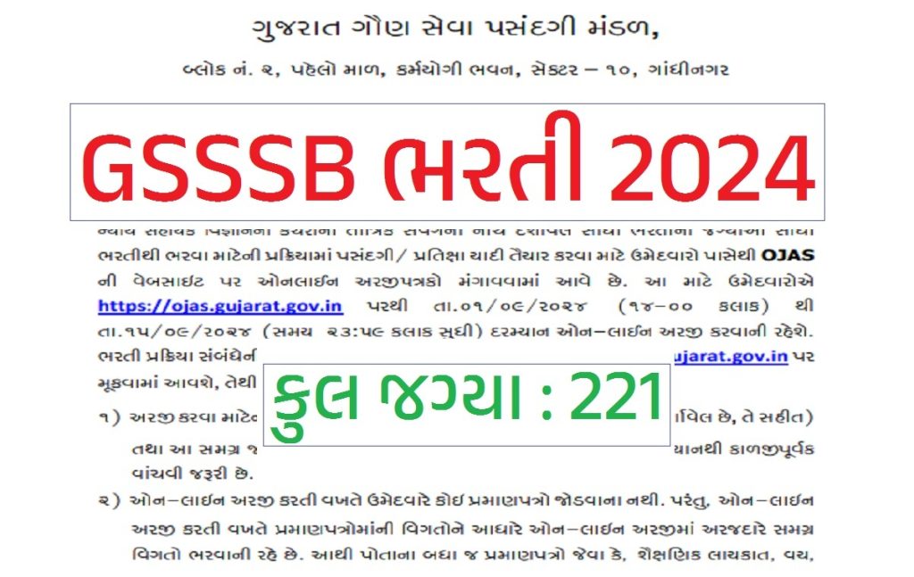 GSSSB Recruitment 2024