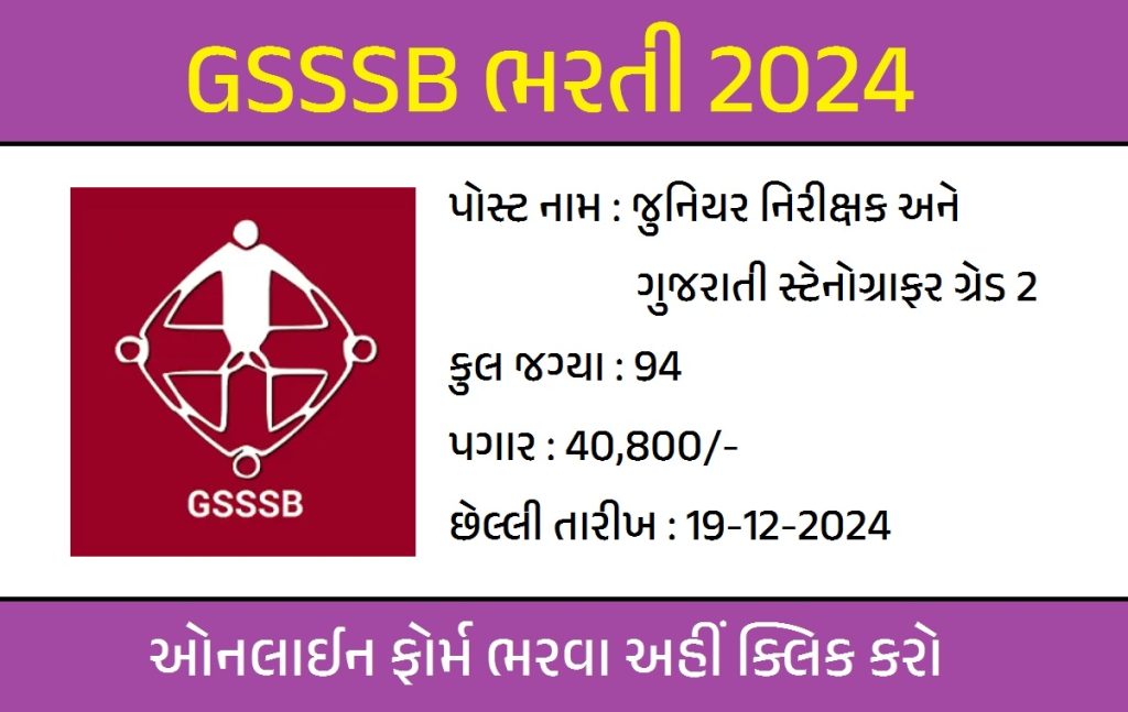 GSSSB Recruitment 2024