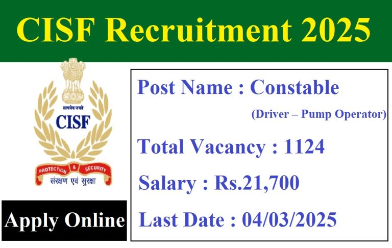 CISF Recruitment 2025