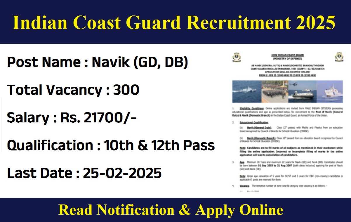 Indian Coast Guard Recruitment 2025