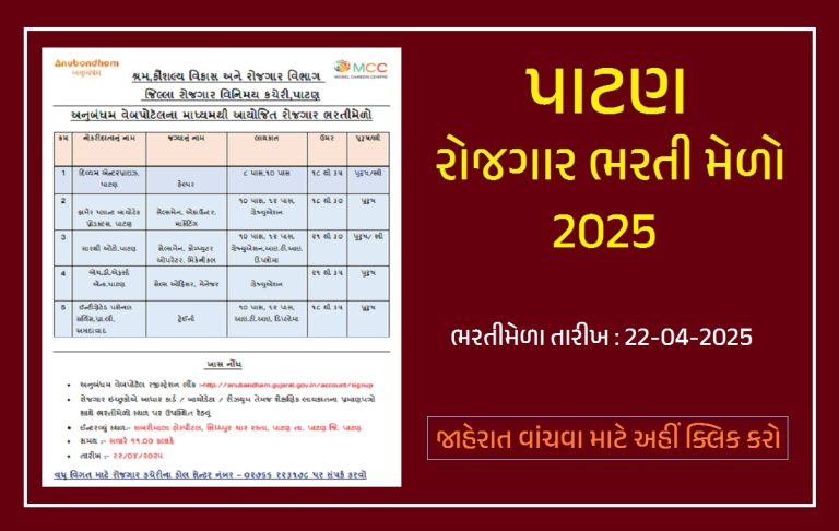 Patan Rojgar Bharti Melo 2025