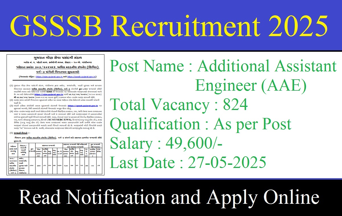GSSSB Additional Assistant Engineer Bharti 2025