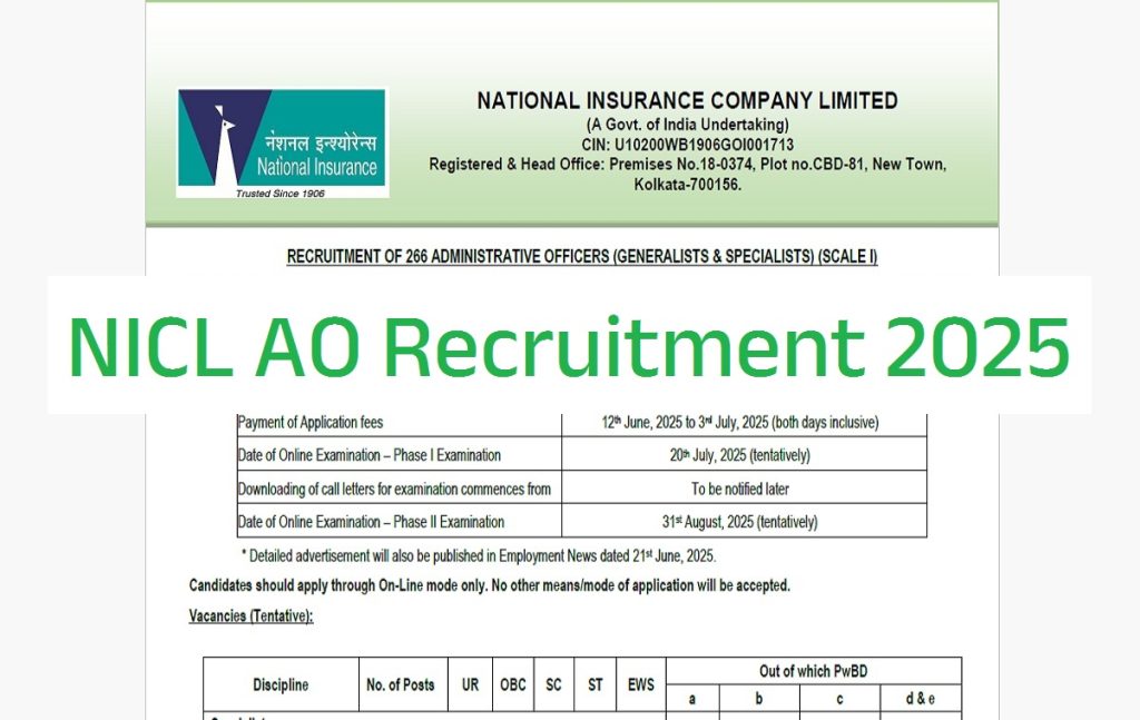 NICL AO Recruitment 2025