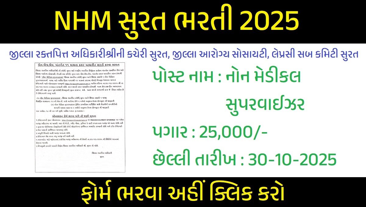 District Leprosy Office Surat Recruitment 2025