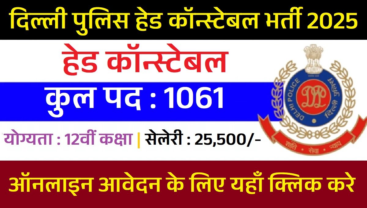 SSC Delhi Police Head Constable Recruitment 2025