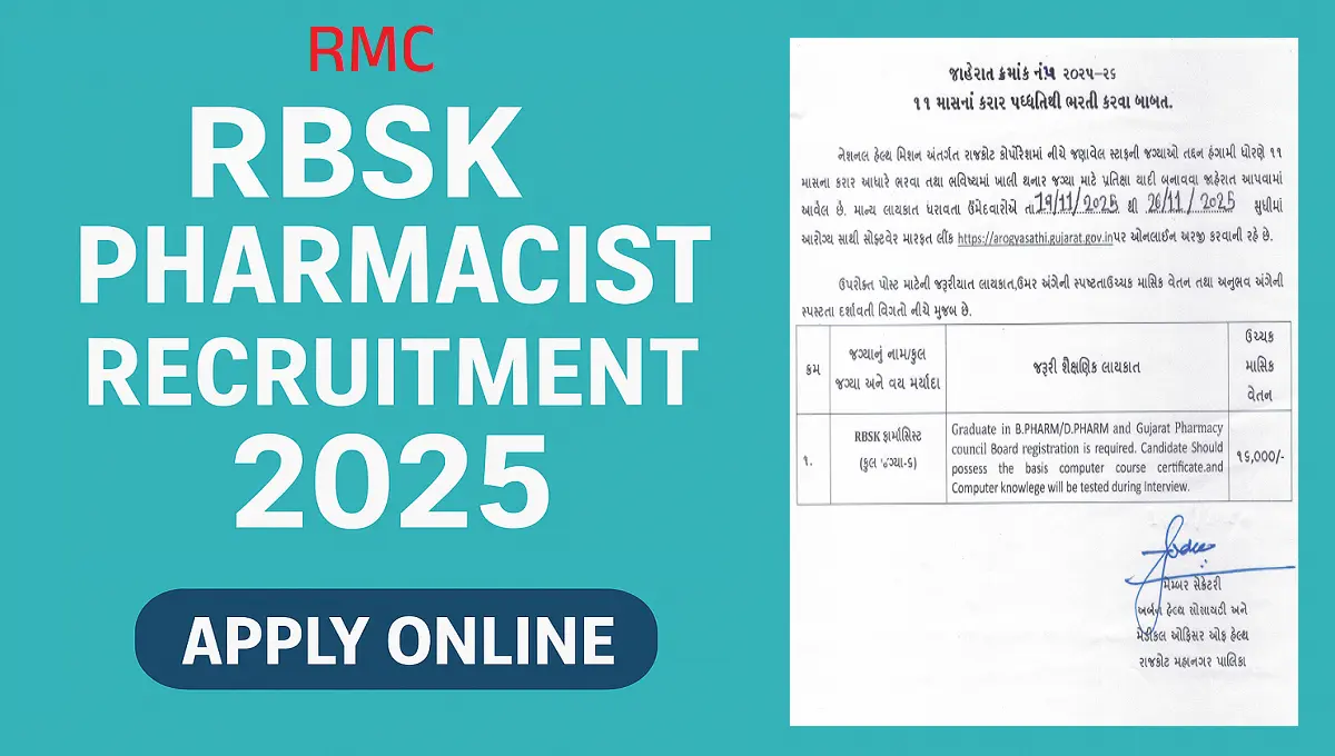 RBSK Pharmacist Recruitment 2025