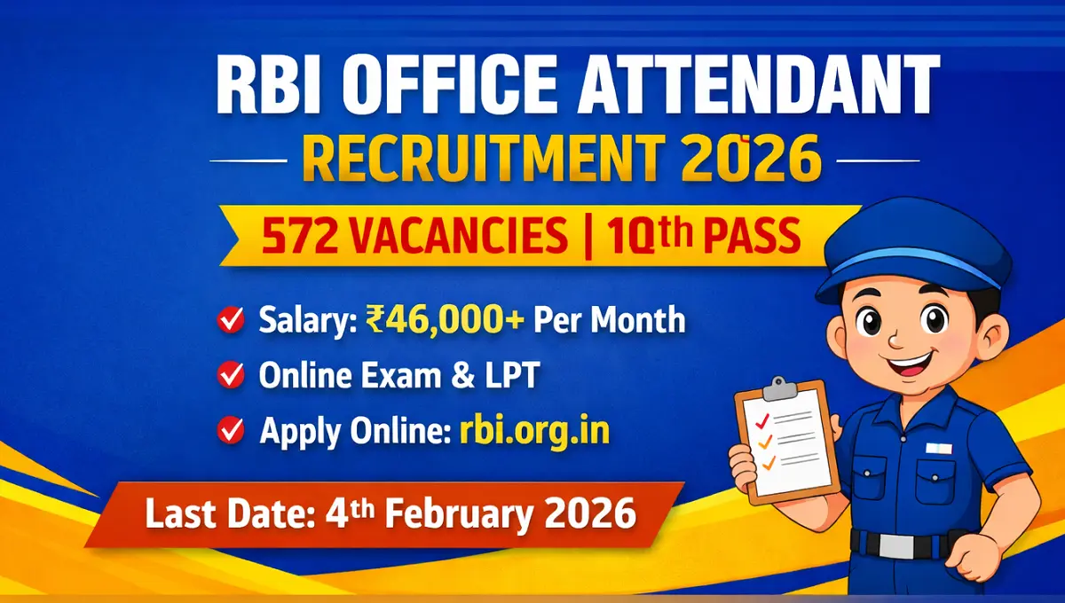 RBI Office Attendant Recruitment 2026