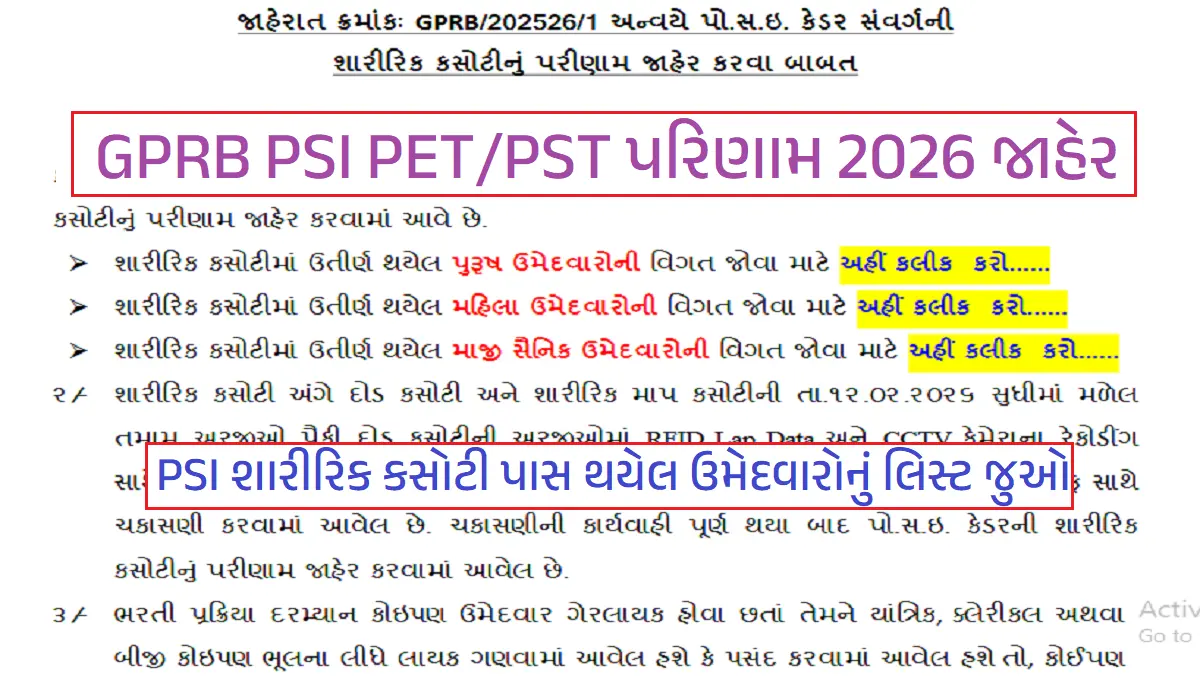 GPRB PSI PET-PST Result 2026