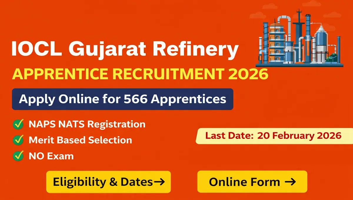 IOCL Gujarat Refinery Apprentice Recruitment 2026