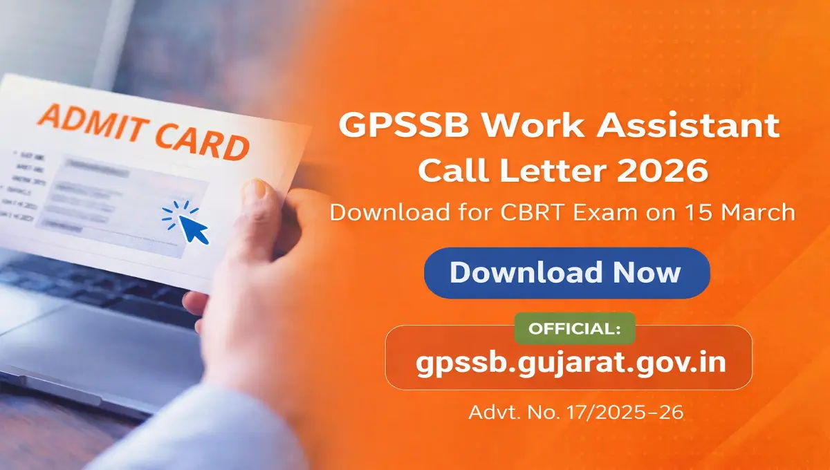 GPSSB Work Assistant Call Letter 2026