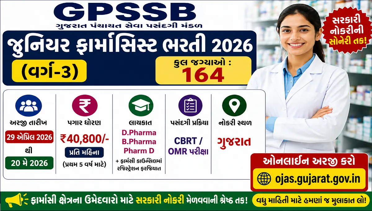 GPSSB Junior Pharmacist Recruitment 2026