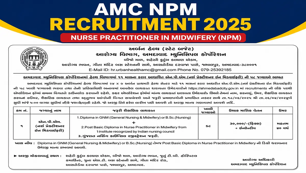 AMC NPM Recruitment 2026