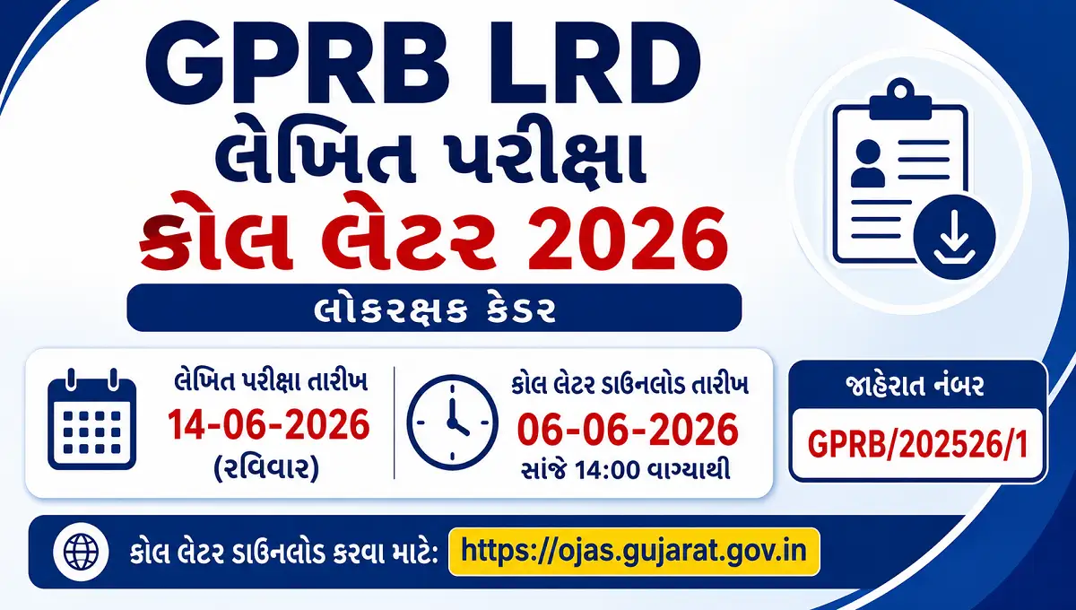 GPRB LRD Written Exam Call Letter 2026