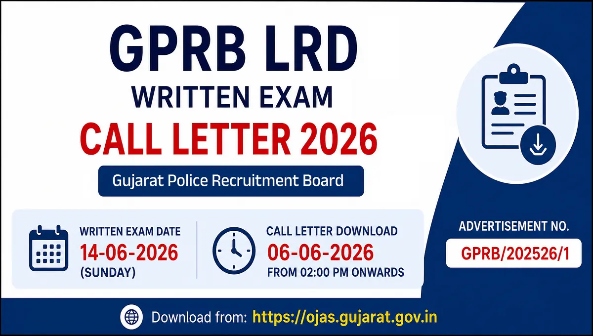 GPRB LRD Written Exam Call Letter 2026