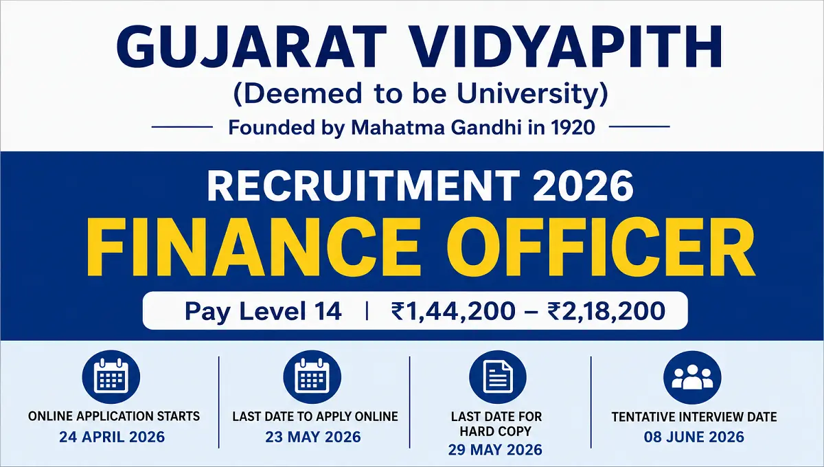 Gujarat Vidyapith Finance Officer Recruitment 2026