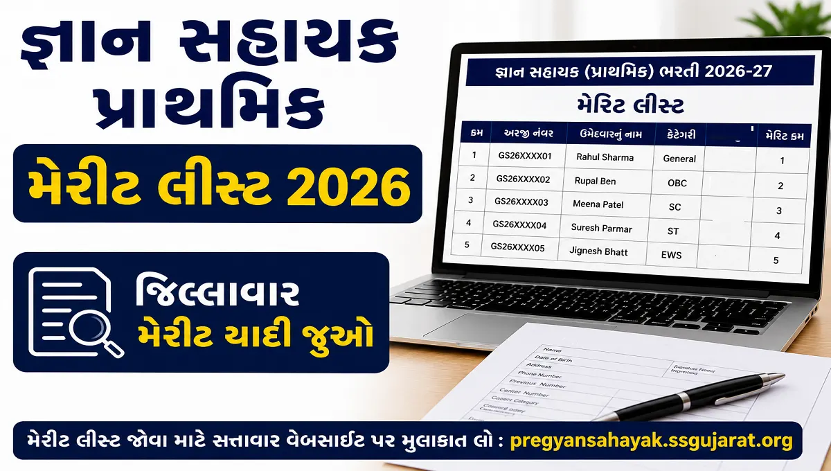 Gyan Sahayak Primary Merit List 2026