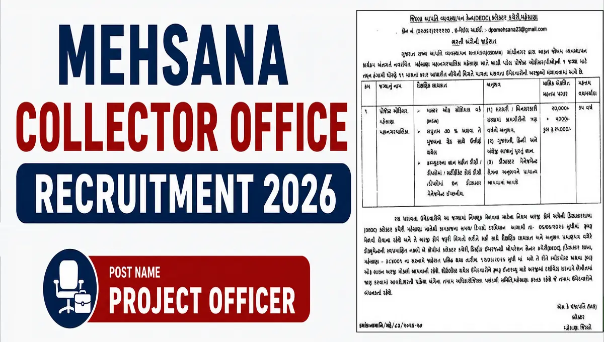 Mehsana Collector Office Recruitment 2026