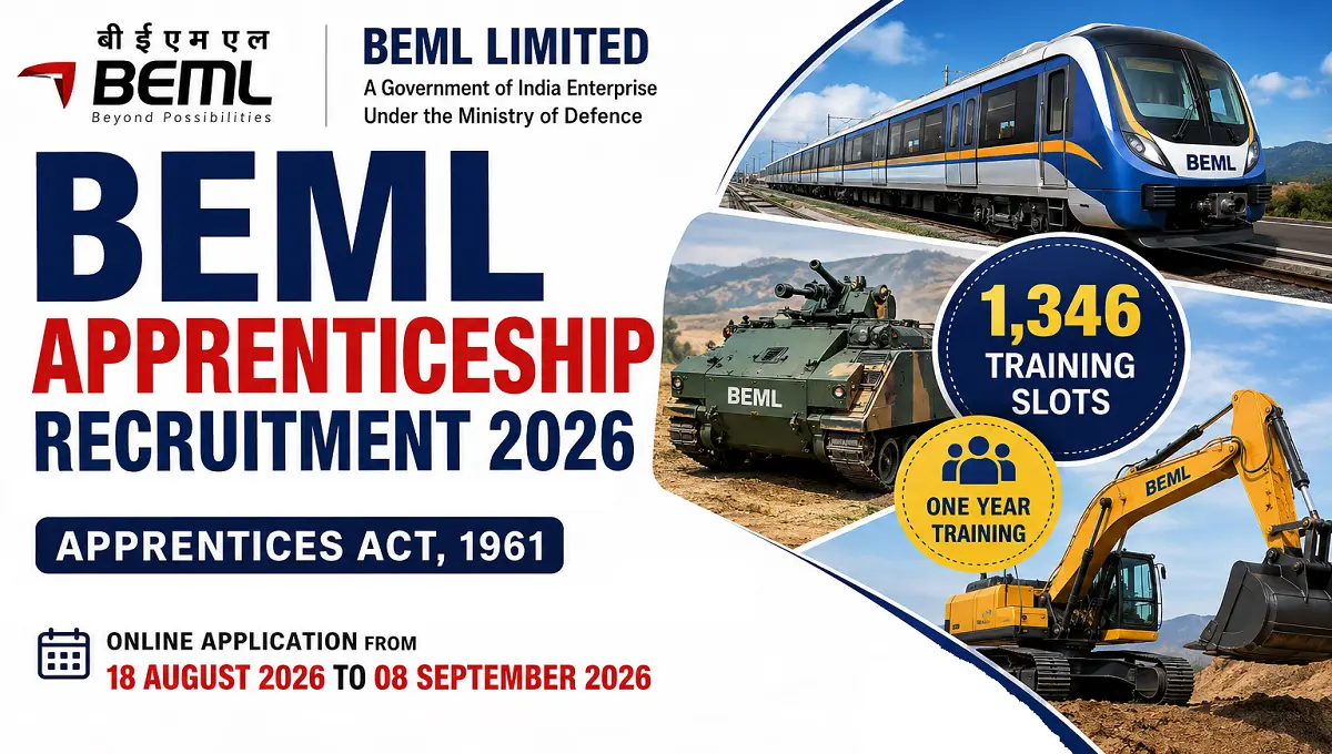 BEML Apprenticeship Recruitment 2026
